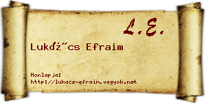 Lukács Efraim névjegykártya